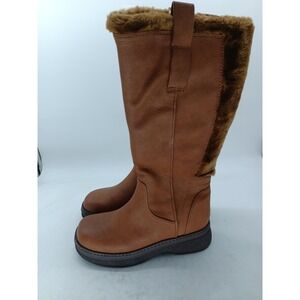 Baretraps Masha Boots Womens Size 6 Brown Knee High Faux Shearling Zip #58